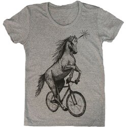 Mad Dogs & Englishmen Unicorn on a Bicycle Woman's Fit Shirt