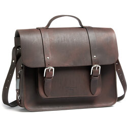 Mad Dogs & Englishmen Hill & Ellis Brown Leather Satchel Cycle Bag