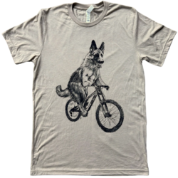 Mad Dogs & Englishmen German Shepherd on a Bicycle Relaxed Fit Shirt