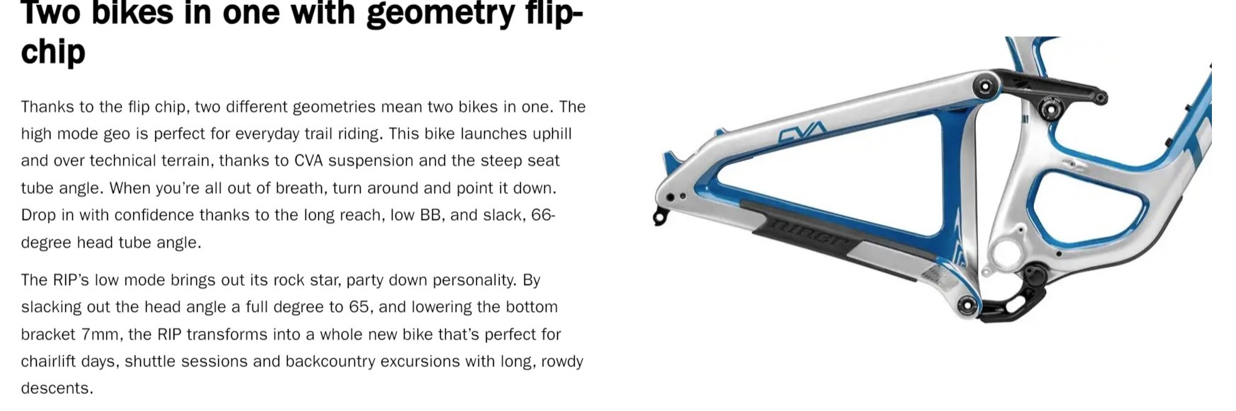 2 bikes in 1 with geometry flip