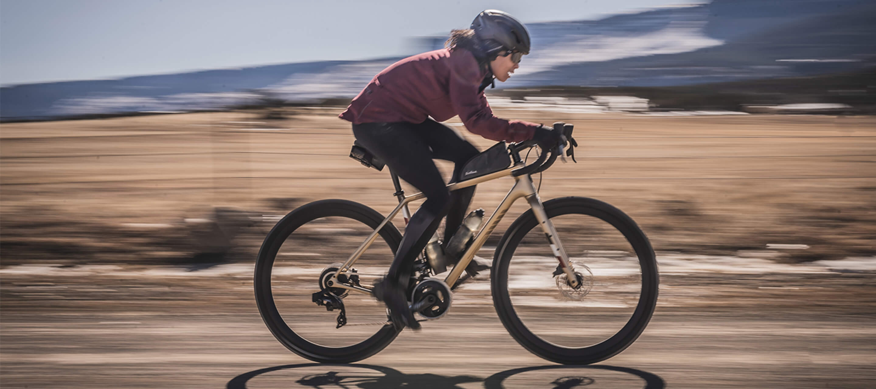 Gravel bike on an open route, ready for adventure