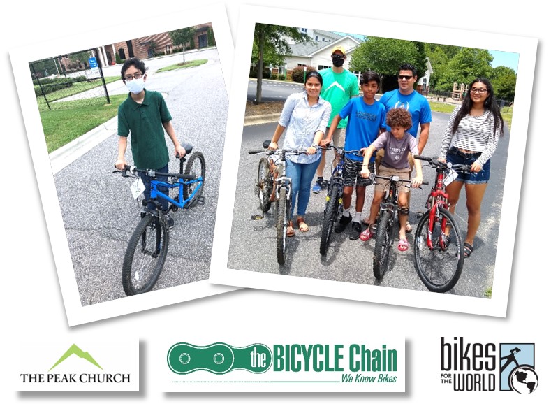 bicycle donations at The Peak Church