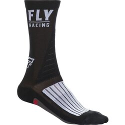FLY Racing SOCKS: FLY FACTORY RIDER BLACK/WHITE/RED SM/MD