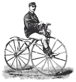 Milton Hershey on a bike