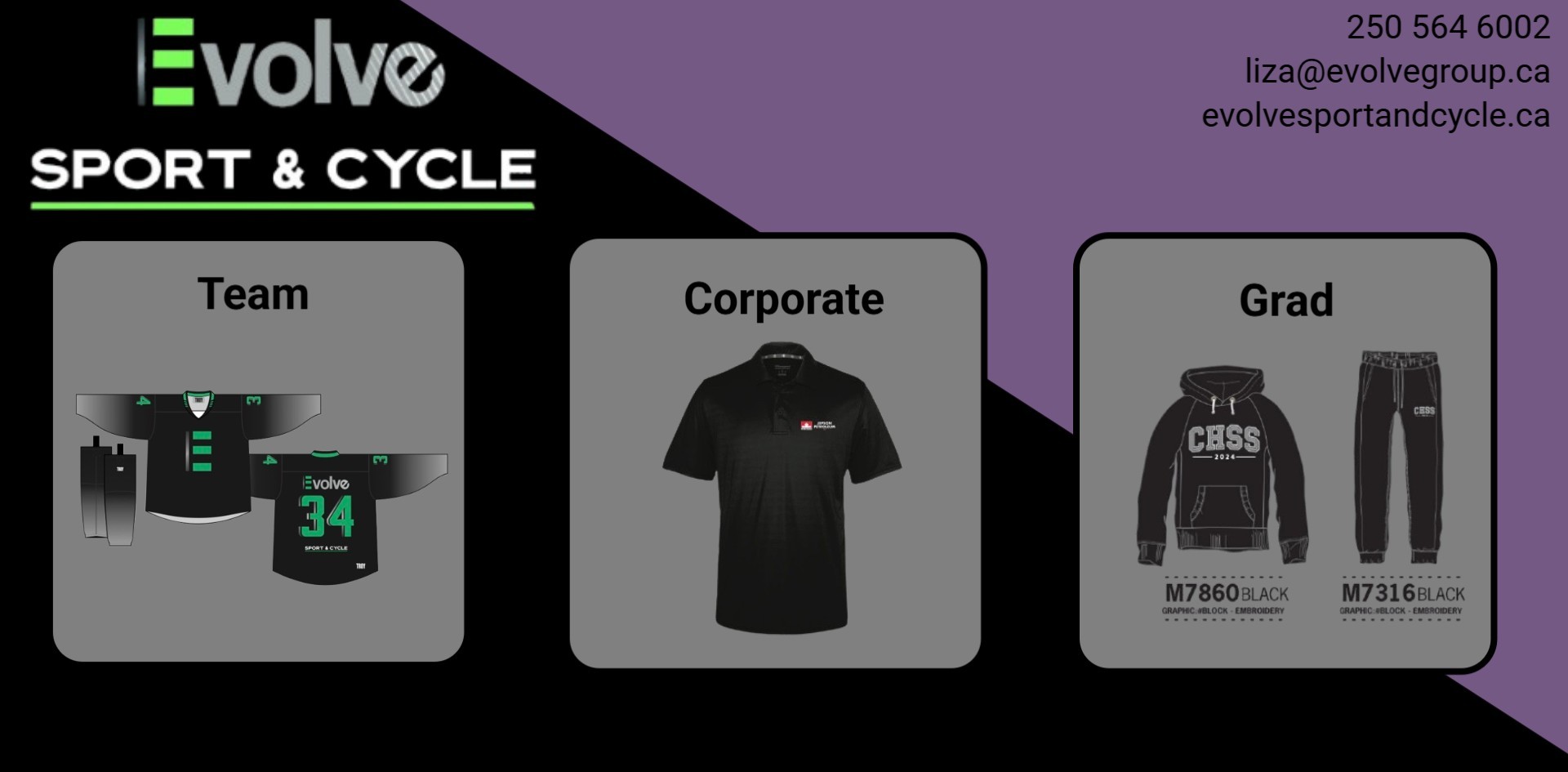 Evolve Sport & Cycle, We Do Custom Apparel