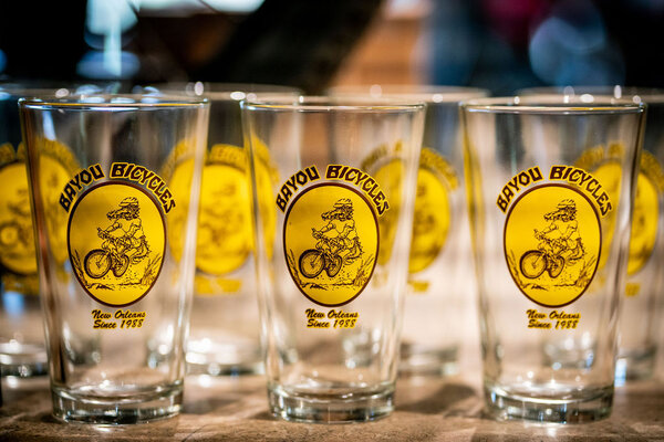 Bayou Bicycles Pint Glass with Original Logo