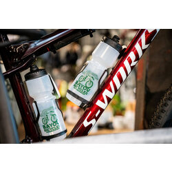 Bayou Bicycles Purist Water Bottle - Clear w/ Green Logo & Black Top, 26oz