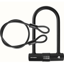 Retrospec Lookout U-Lock Bike Lock With Cable - 14mm
