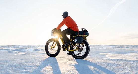 fat bike tires riding on ice
