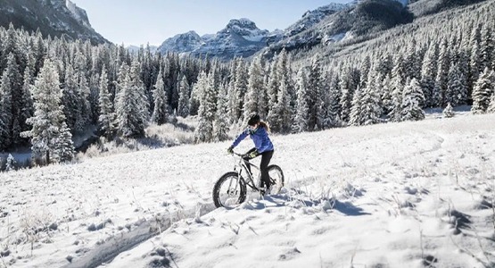 winter bike tires riding in deep snow
