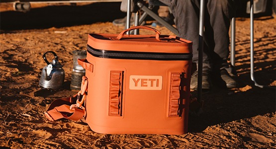 Yeti soft cooler in desert clay colour