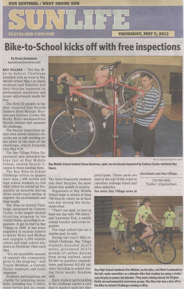 Scan of May 9, 2013 West Shore Sun article