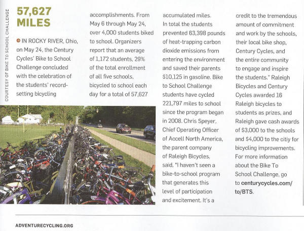 Scan of article from August/September 2013 issue of Adventure Cyclist Magazine