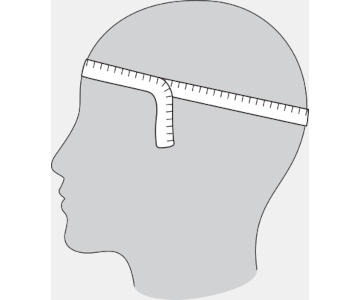 Measuring head circumference for fitting a bicycle helmet
