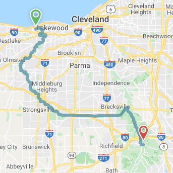 Map Of Rocky River Ohio Tour De Cc - Rocky River To Peninsula - Century Cycles - Cleveland & Akron  Ohio