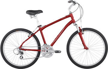Hybrid bicycle with 26-inch wheels