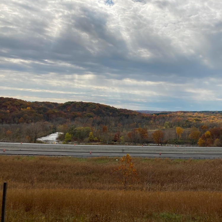 A view of the Cuyahoga River and the Ohio Turnpike from the Buckeye Trail in the Cuyahoga Valley National Park