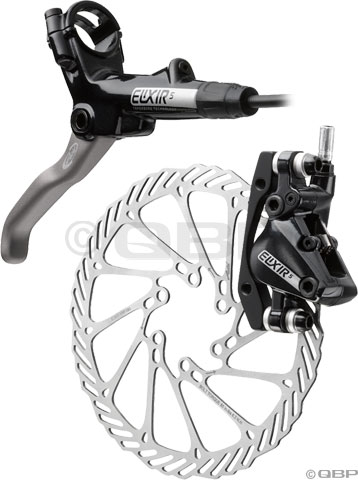 Hydraulic disc brake caliper, rotor, and lever