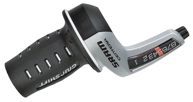 Twist-grip shifter with 1 through 8 gear indicator numbers