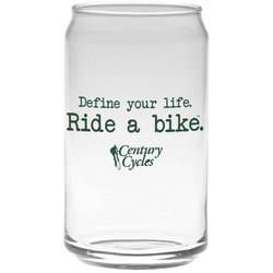 Century Cycles Define Your Life. Ride a Bike. Pint Glass