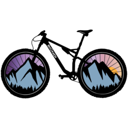 George's Cycles MTB Mountain Wheels Sticker - Multicolor