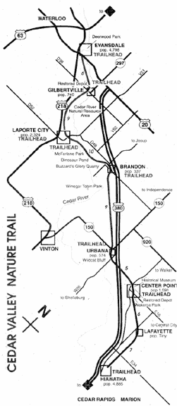Valley Trail Map - Northtowne & Fitness | Cedar Rapids Bike Shop