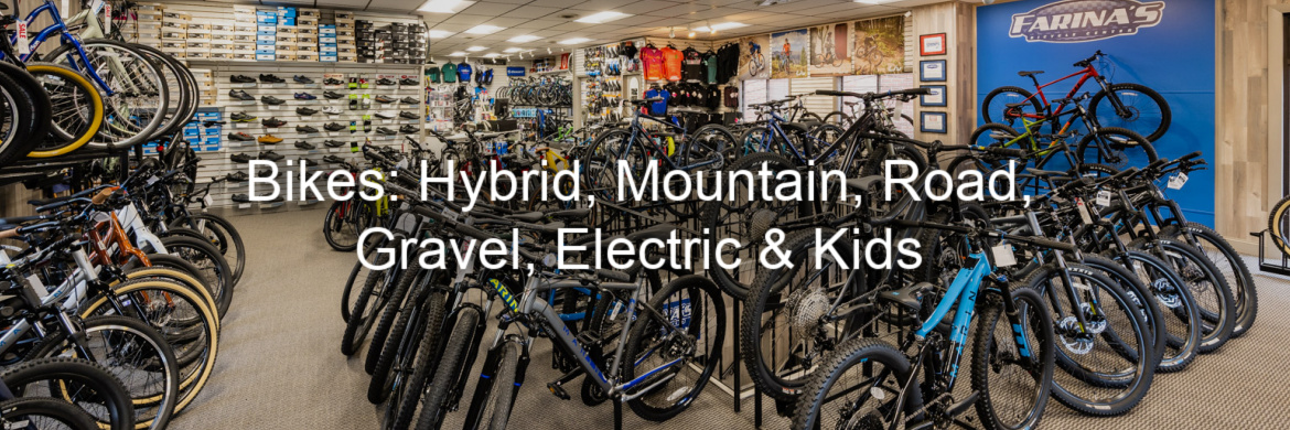 Hybrid bikes, road bikes and electric bikes on display. Giant, Liv, Momentum, Cannondale, Marin & more.