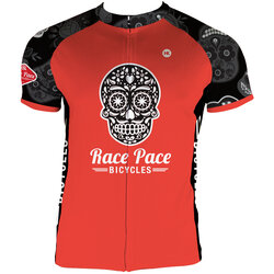 Race Pace Bicycles Men's Sugar Skull Jersey - Red